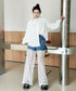 Splicing Mesh Denim